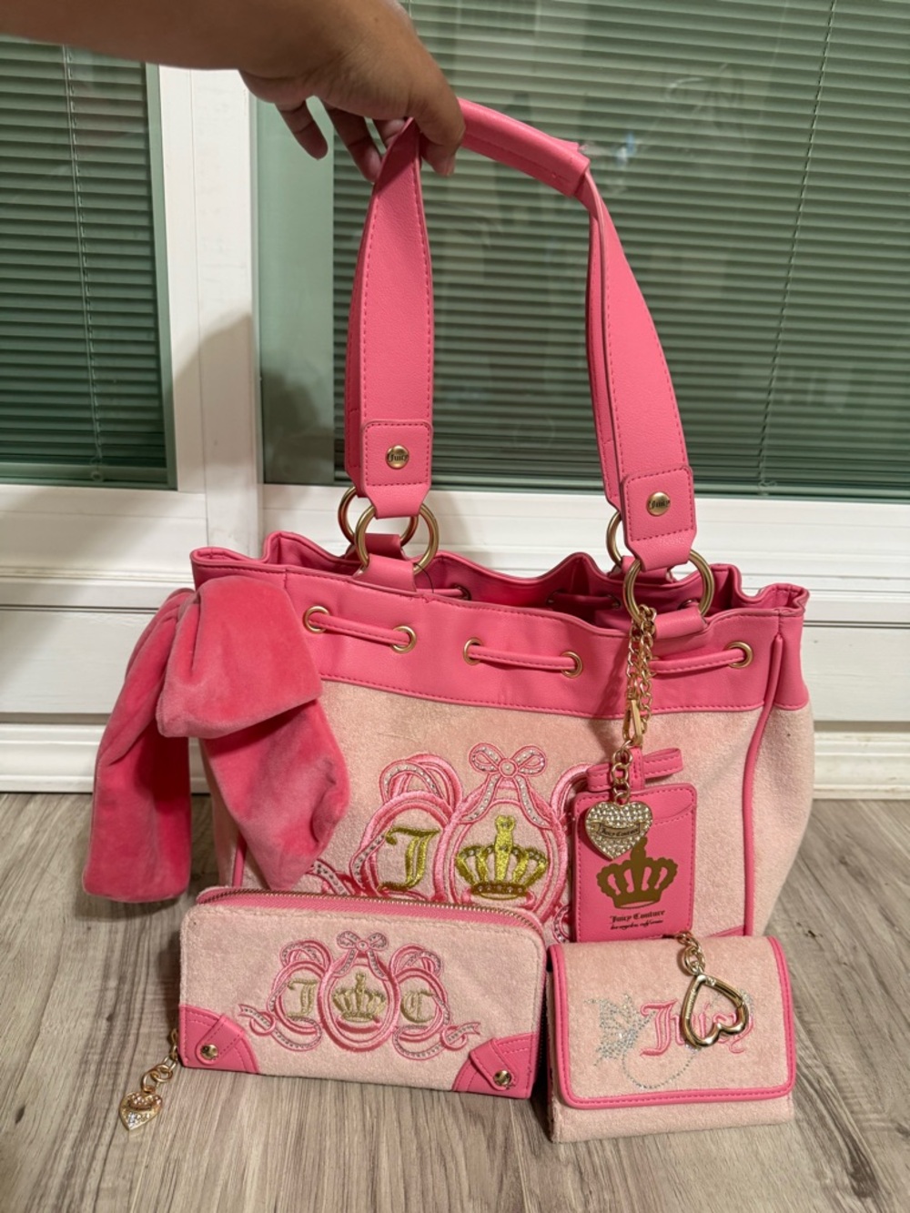 Juicy Couture pink purse and wallet set